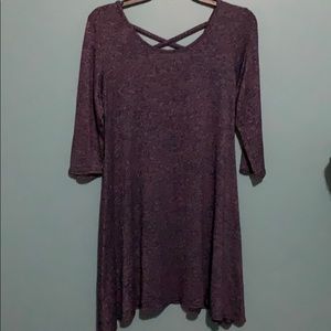 Purple thin sweater dress